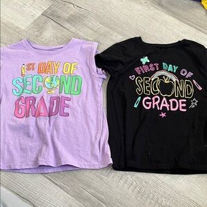 The Children's Place First Day of Second Grade Tees - Purple and Black